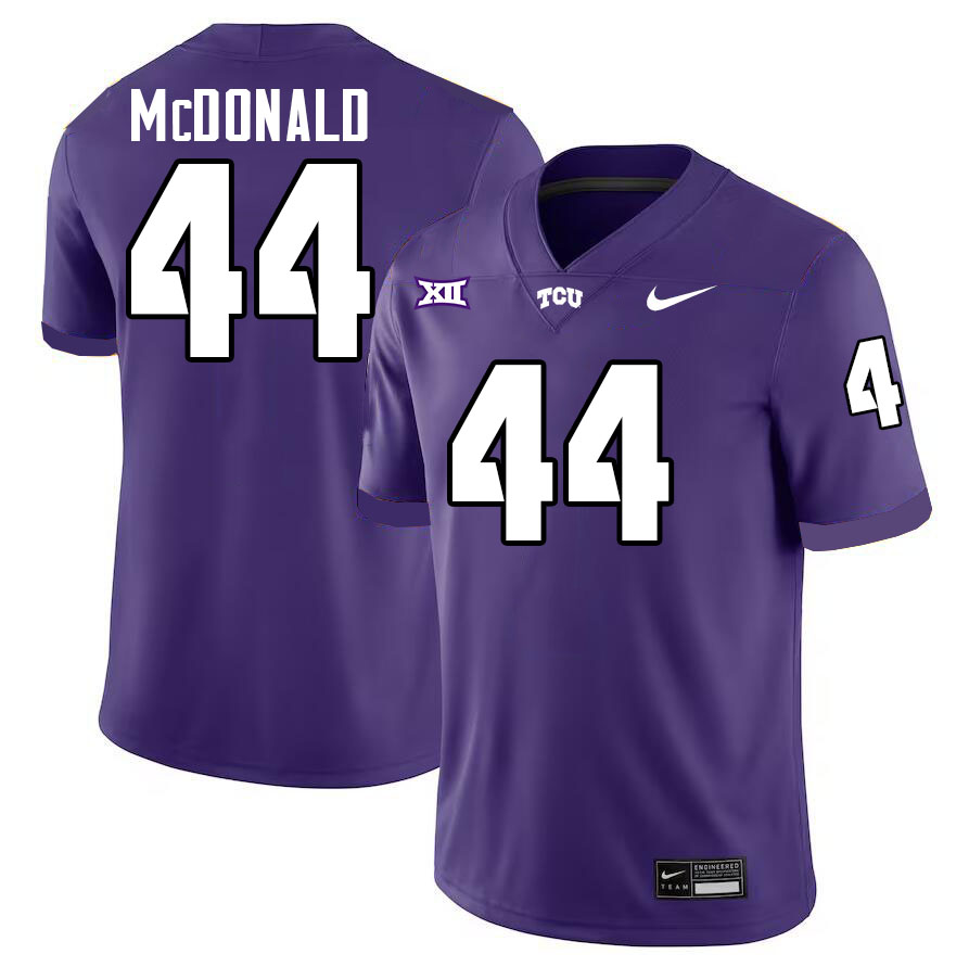 #44 Cooper McDonald TCU Jersey,Texas Christian University Horned Frogs Football Jersey-Purple